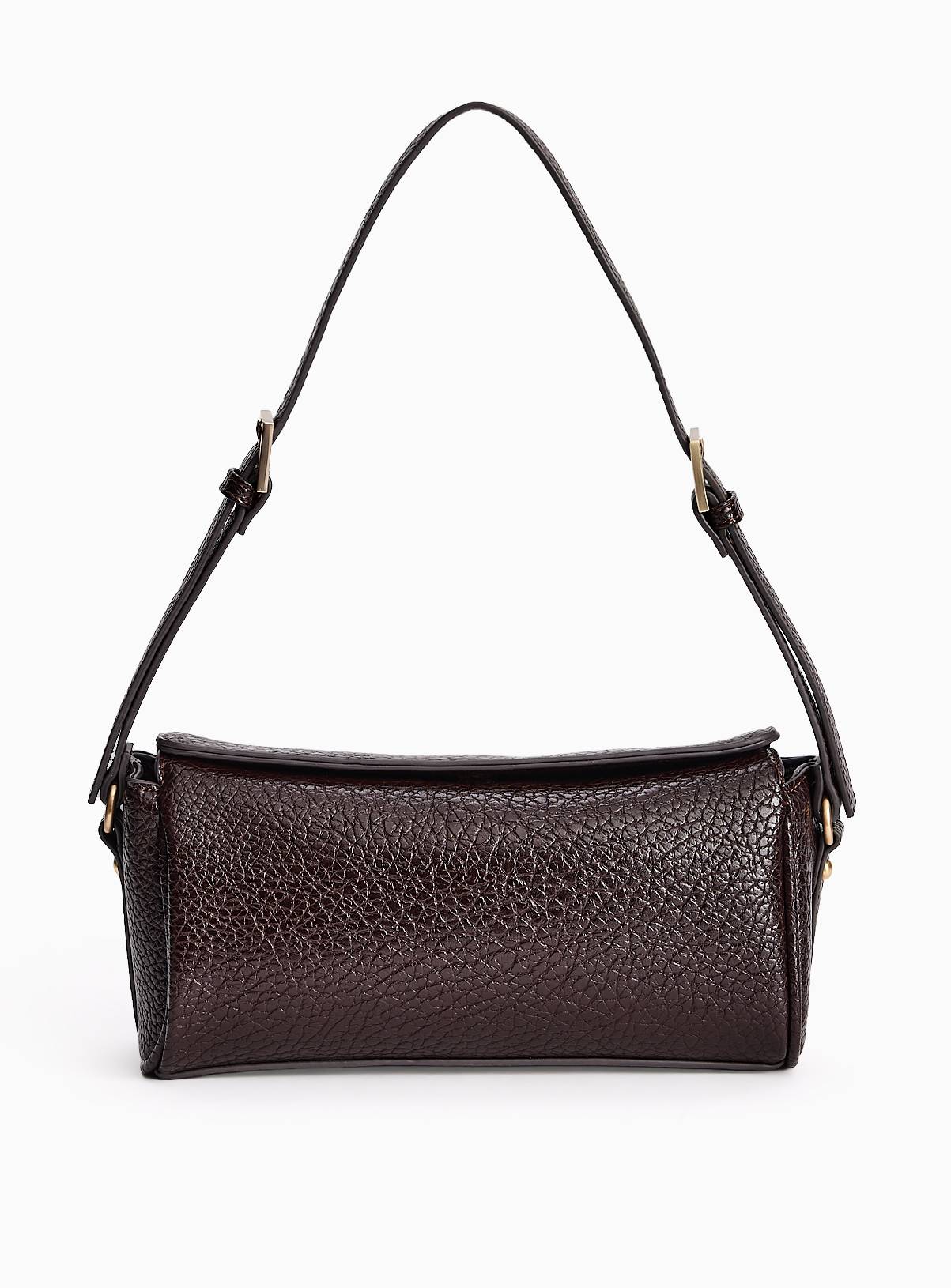 Dark Red Cracked PU Shoulder Bag One Size - Image 2